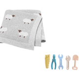 Pack ideal Manta Oveja 100% Algodón + Kit Mordedores de Silicona