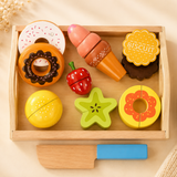 Set de Comidas Montessori: Alimentos de Madera para la Tiendita