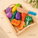 Set de Comidas Montessori: Alimentos de Madera para la Tiendita