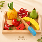 Set de Comidas Montessori: Alimentos de Madera para la Tiendita