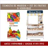 Pack: La Tiendita de Madera + Set de Frutas  y Verduras