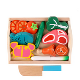 Set de Comidas Montessori – Comida de Madera para la Tiendita