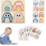 Pack Mini Bowling de Madera + Puzzle Buho 3D