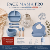 Pack Mamá PRO: Babero + Plato + Bowl + Cubiertos + Vaso Entrenamiento + Mordedor de Frutas de Regalo (Copia)