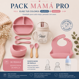 Pack Mamá PRO: Babero + Plato + Bowl + Cubiertos + Vaso Entrenamiento + Mordedor de Frutas de Regalo (Copia)