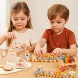 Pack Dulce Hora del Té Montessori + Tren de Madera Montessori