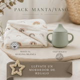 Pack Manta Arcoiris XL + Vaso Antiderrame + Mordedor de Regalo