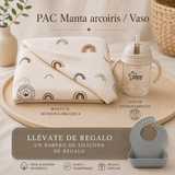 Pack Manta Arcoiris XL + Vaso Entrenamiento  + Babero de regalo