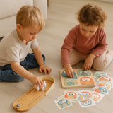 Pack Mini Bowling de Madera + Puzzle Buho 3D
