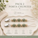Pack 2 Porta Chupetes + Vaso Entrenamiento de Regalo