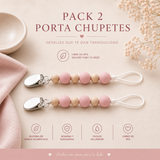 Pack 2 Porta Chupetes + Vaso Entrenamiento de Regalo