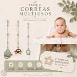 Pack 3 Correas Multiuso de Silicona + Mordedor de Regalo