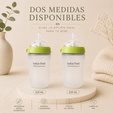 Pack 2 Mamaderas Silicona Anticólicos + Babero de Regalo