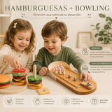 Pack Lúdico: Juego de Hamburguesas + Bowling para desafiar mente y movimiento