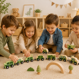 Tren Magnético Montessori – Conexión de Vagones y Aprendizaje Temprano