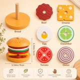 Patrones de Hamburguesas Montessori - Orden Lógico y Motricidad en Madera