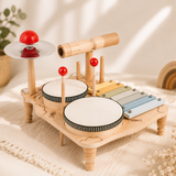 Batería Musical Montessori de Madera – Estimula la Coordinación y Ritmo en Niños