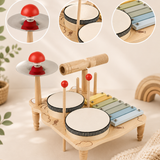 Batería Musical Montessori de Madera – Estimula la Coordinación y Ritmo en Niños