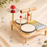 Batería Musical Montessori de Madera – Estimula la Coordinación y Ritmo en Niños