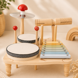 Batería Musical Montessori de Madera – Estimula la Coordinación y Ritmo en Niños