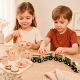 Pack Set de Té Montessori + Tren Magnético de Madera Montessori