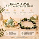 Pack Set de Té Montessori + Tren Magnético de Madera Montessori