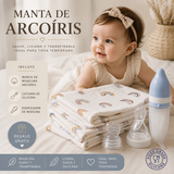 Manta Arcoíris de Muselina Orgánica XL más Mordedor de regalo