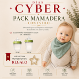Pack Mamadera con Estilo + 2 Baberos de Algodón Orgánico + Mordedor de Regalo