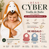 Toalla de Baño con Capucha: Algodón 100% Orgánico Más Babero de Silicona de regalo