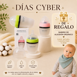 Mamadera de Silicona Anticólicos + Babero 100% Algodón DE REGALO