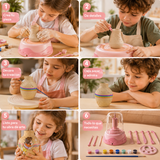 Torno de Alfarería para Niños – Kit Creativo Montessori con Herramientas y Pinturas