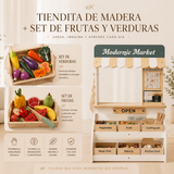 Pack: La Tiendita de Madera + Set de Frutas  y Verduras