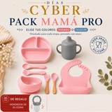 Pack Mamá PRO: Babero + Plato + Bowl + Cubiertos + Vaso Antiderrame + Mordedor de Frutas de Regalo