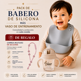 Pack Babero de Silicona Más Vaso de Entrenamiento + Correa de regalo