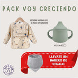 Pack Voy Creciendo: Pechera Impermeable y Vaso Antiderrame + Babero de Regalo