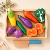 Set de Comidas Montessori: Alimentos de Madera para la Tiendita