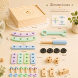 Caja de Herramientas Montessori de Madera – Juego de Construcción y Coordinación