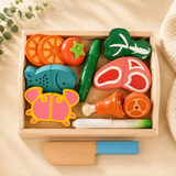 Set de Comidas Montessori: Alimentos de Madera para la Tiendita